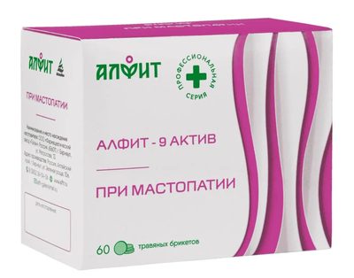 Алфит-актив 9 мастопатийный, 120 г (60 брикетов по 2 г), Алфит