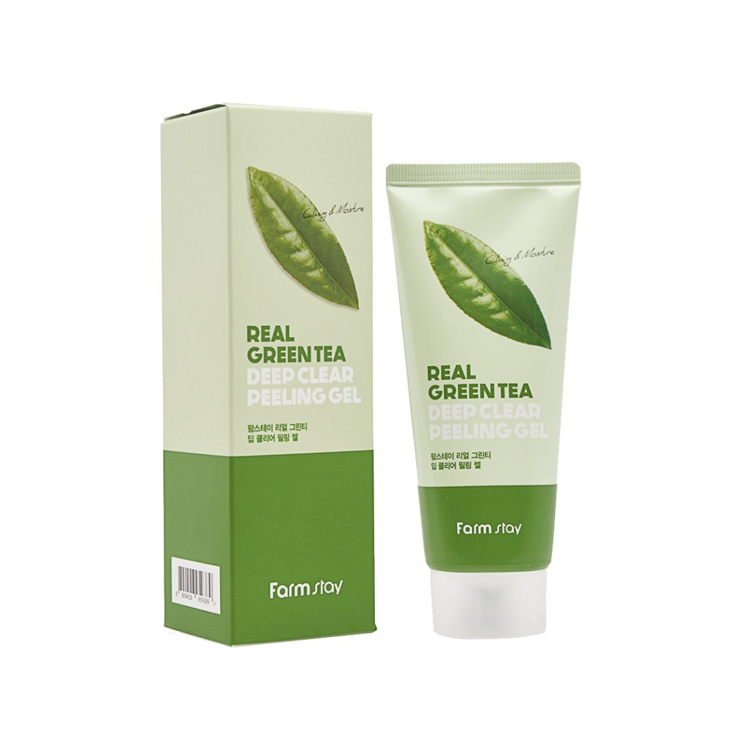 Отшелушивающий гель с экстрактом зеленого чая FARMSTAY Real Green Tea Deep Clear Peeling Gel